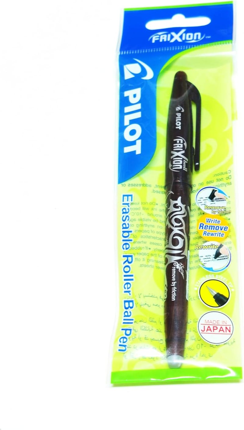 Pilot Frixion Clicker Roller Ball Pen, 0.7 mm Tip Size, Blue Black- Pack Of 05
